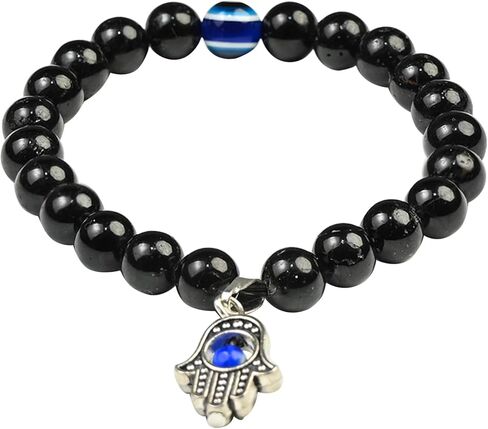 Crocon Bracelet with hamsa symbol Healing Crystals & Men Birthday Mom Inspirational Gifts for Her & Gemstones Evil Eye Charm Beads Bracelet for Women in Saudi Arabia