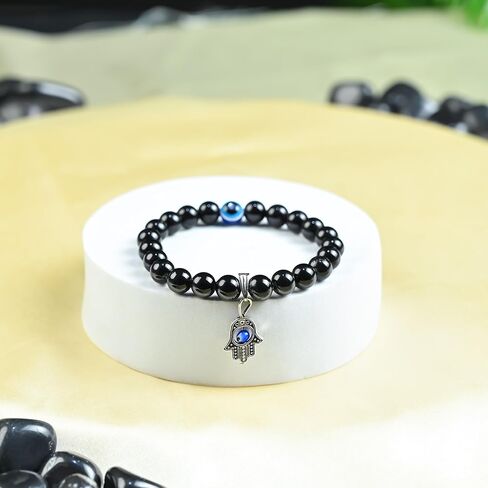 Crocon Bracelet with hamsa symbol Healing Crystals & Men Birthday Mom Inspirational Gifts for Her & Gemstones Evil Eye Charm Beads Bracelet for Women in Saudi Arabia