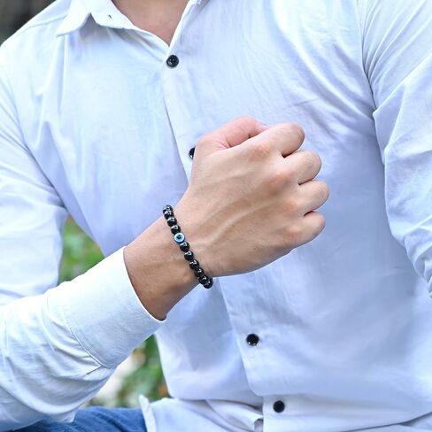 Crocon Bracelet with hamsa symbol Healing Crystals & Men Birthday Mom Inspirational Gifts for Her & Gemstones Evil Eye Charm Beads Bracelet for Women in Saudi Arabia
