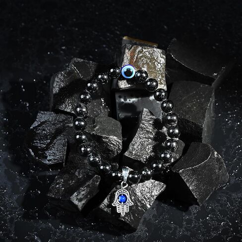 Crocon Bracelet with hamsa symbol Healing Crystals & Men Birthday Mom Inspirational Gifts for Her & Gemstones Evil Eye Charm Beads Bracelet for Women in Saudi Arabia