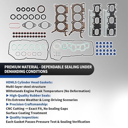 مجموعة حشية الرأس HS26487PT-2 متوافقة مع Explorer Flex Taurus Sedan Edge 3.5L V6 DOHC 2011-2019، استبدل HGS4213 HS54658A in Kuwait