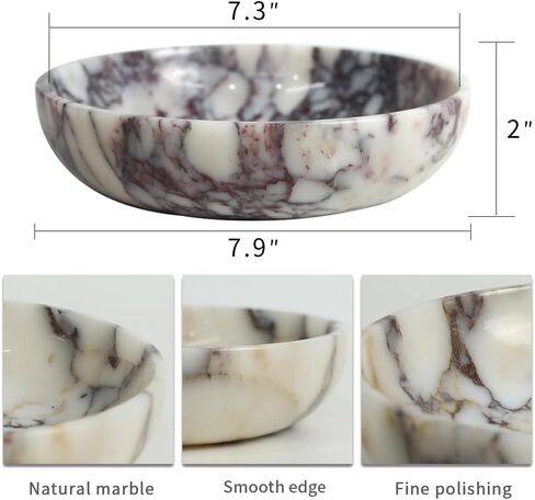 Marble Key Bowl for Home Decor, Decorative Bowl for Coffee Table, Marble Fruit Bowl For Table Centerpiece, Coins Candy Catchall Bowl For Entryway (Calacatta Viola, 7.8" x 1.9") in Saudi Arabia