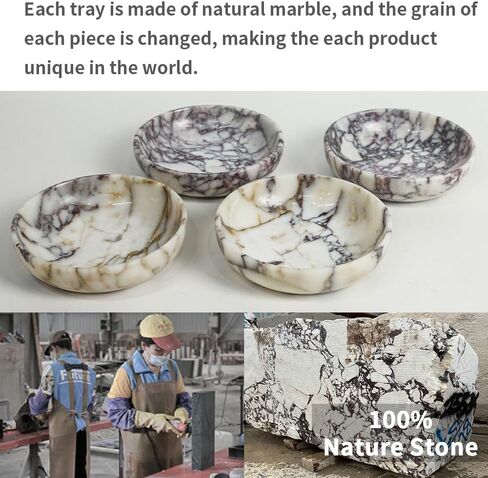Marble Key Bowl for Home Decor, Decorative Bowl for Coffee Table, Marble Fruit Bowl For Table Centerpiece, Coins Candy Catchall Bowl For Entryway (Calacatta Viola, 7.8" x 1.9") in Saudi Arabia