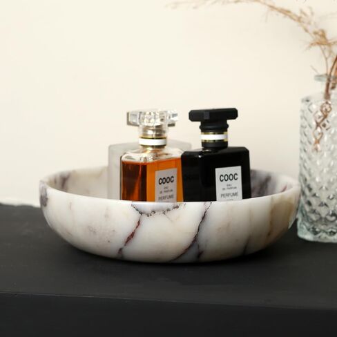 Marble Key Bowl for Home Decor, Decorative Bowl for Coffee Table, Marble Fruit Bowl For Table Centerpiece, Coins Candy Catchall Bowl For Entryway (Calacatta Viola, 7.8" x 1.9") in Saudi Arabia