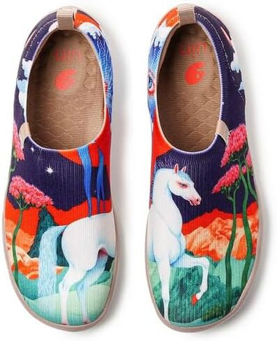 UIN Sneakers for Women Slip On Shoes Casual Comfortable Wide Lightweight Walking Fashion Tnenis Travel Art Painted Loafers in Saudi Arabia