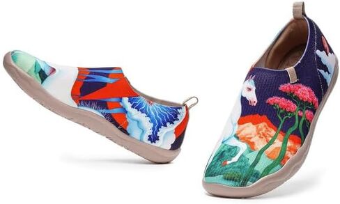 UIN Sneakers for Women Slip On Shoes Casual Comfortable Wide Lightweight Walking Fashion Tnenis Travel Art Painted Loafers in Saudi Arabia