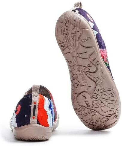 UIN Sneakers for Women Slip On Shoes Casual Comfortable Wide Lightweight Walking Fashion Tnenis Travel Art Painted Loafers in Saudi Arabia