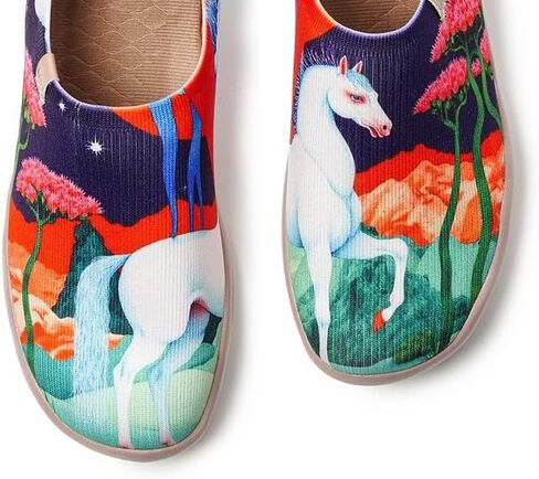 UIN Sneakers for Women Slip On Shoes Casual Comfortable Wide Lightweight Walking Fashion Tnenis Travel Art Painted Loafers in Saudi Arabia