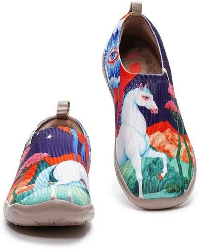 UIN Sneakers for Women Slip On Shoes Casual Comfortable Wide Lightweight Walking Fashion Tnenis Travel Art Painted Loafers in Saudi Arabia