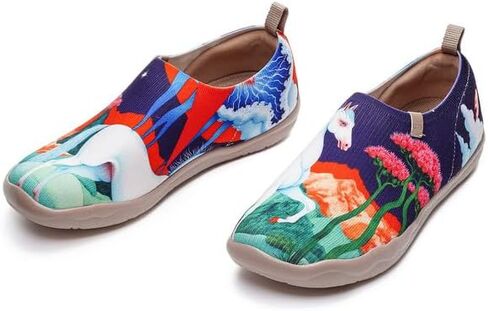 UIN Sneakers for Women Slip On Shoes Casual Comfortable Wide Lightweight Walking Fashion Tnenis Travel Art Painted Loafers in Saudi Arabia