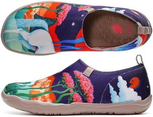 UIN Sneakers for Women Slip On Shoes Casual Comfortable Wide Lightweight Walking Fashion Tnenis Travel Art Painted Loafers in Saudi Arabia
