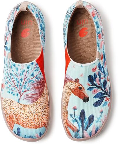 UIN Sneakers for Women Slip On Shoes Casual Comfortable Wide Lightweight Walking Fashion Tnenis Travel Art Painted Loafers in Saudi Arabia