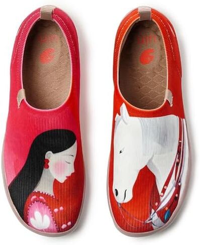 UIN Sneakers for Women Slip On Shoes Casual Comfortable Wide Lightweight Walking Fashion Tnenis Travel Art Painted Loafers in Saudi Arabia