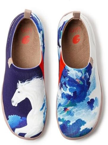 UIN Sneakers for Women Slip On Shoes Casual Comfortable Wide Lightweight Walking Fashion Tnenis Travel Art Painted Loafers in Saudi Arabia