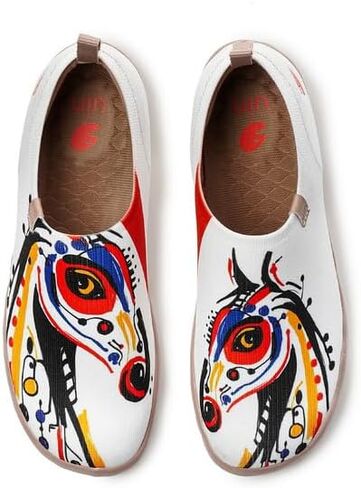 UIN Sneakers for Women Slip On Shoes Casual Comfortable Wide Lightweight Walking Fashion Tnenis Travel Art Painted Loafers in Saudi Arabia