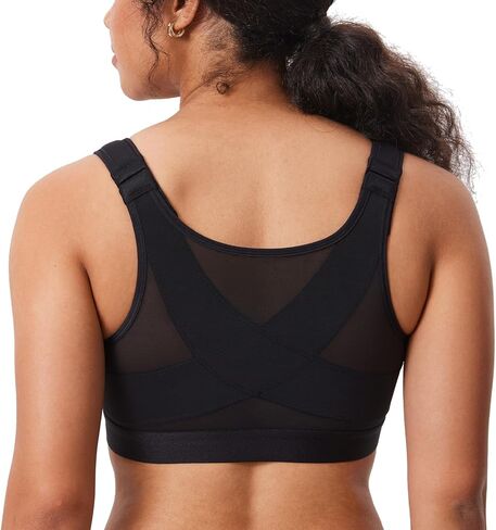 DELIMIRA Women's Front Closure Posture Wireless Back Support Full Coverage Bra in Saudi Arabia