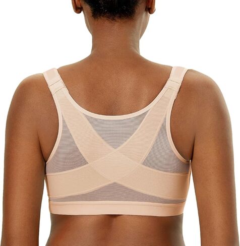 DELIMIRA Women's Front Closure Posture Wireless Back Support Full Coverage Bra in Saudi Arabia
