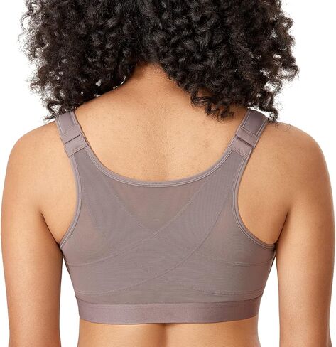 DELIMIRA Women's Front Closure Posture Wireless Back Support Full Coverage Bra in Saudi Arabia