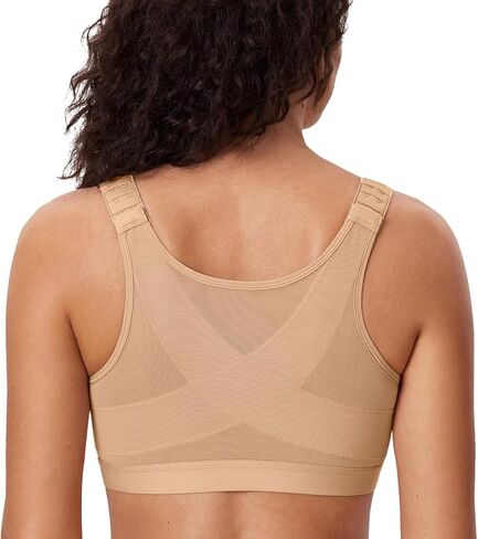 DELIMIRA Women's Front Closure Posture Wireless Back Support Full Coverage Bra in Saudi Arabia