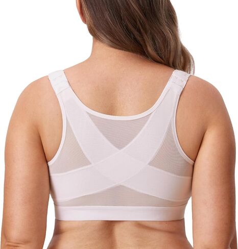 DELIMIRA Women's Front Closure Posture Wireless Back Support Full Coverage Bra in Saudi Arabia
