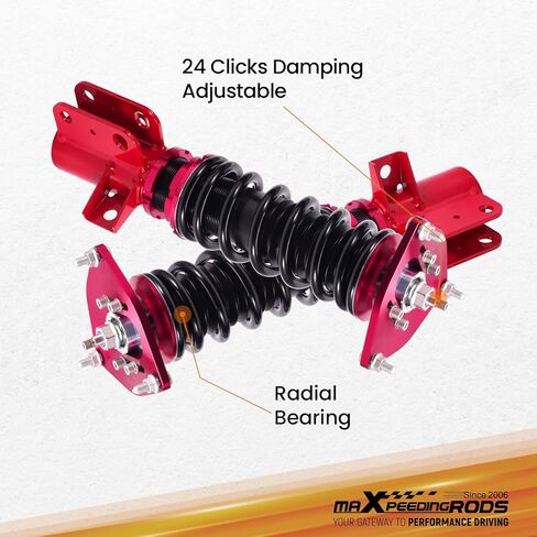 maXpeedingrods 2Pcs Front Coilovers for Subaru BRZ ZN6/ZC6 2012-2020, for Scion FR-S 2012-2020, for Toyota 86 2012-2020, 24 Levels Damper Adjustable Shock Absorber, Height Adjustable Lowering Kit, Red in Saudi Arabia