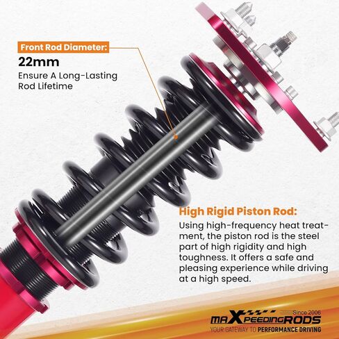 maXpeedingrods 2Pcs Front Coilovers for Subaru BRZ ZN6/ZC6 2012-2020, for Scion FR-S 2012-2020, for Toyota 86 2012-2020, 24 Levels Damper Adjustable Shock Absorber, Height Adjustable Lowering Kit, Red in Saudi Arabia