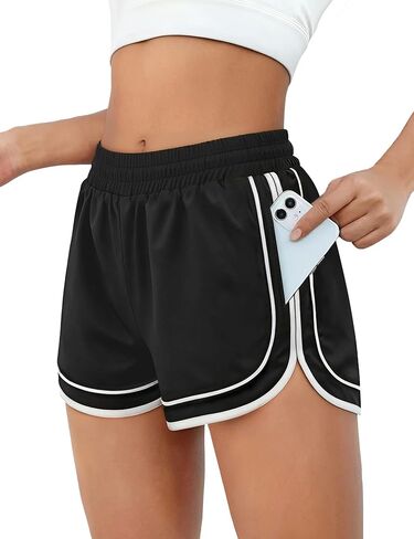 Chunpin Women's Athletic Shorts Waterproof Running Shorts Quick Dry Sporty Shorts Gym Workout Shorts with Pockets in Saudi Arabia