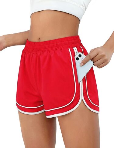 Chunpin Women's Athletic Shorts Waterproof Running Shorts Quick Dry Sporty Shorts Gym Workout Shorts with Pockets in Saudi Arabia