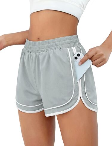 Chunpin Women's Athletic Shorts Waterproof Running Shorts Quick Dry Sporty Shorts Gym Workout Shorts with Pockets in Saudi Arabia