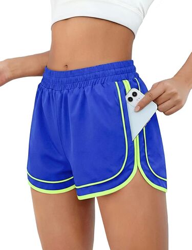Chunpin Women's Athletic Shorts Waterproof Running Shorts Quick Dry Sporty Shorts Gym Workout Shorts with Pockets in Saudi Arabia