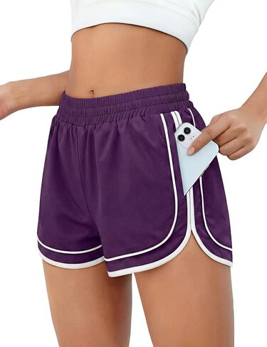 Chunpin Women's Athletic Shorts Waterproof Running Shorts Quick Dry Sporty Shorts Gym Workout Shorts with Pockets in Saudi Arabia