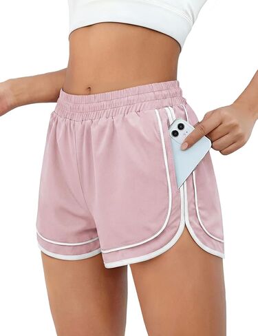 Chunpin Women's Athletic Shorts Waterproof Running Shorts Quick Dry Sporty Shorts Gym Workout Shorts with Pockets in Saudi Arabia