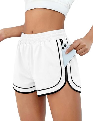 Chunpin Women's Athletic Shorts Waterproof Running Shorts Quick Dry Sporty Shorts Gym Workout Shorts with Pockets in Saudi Arabia