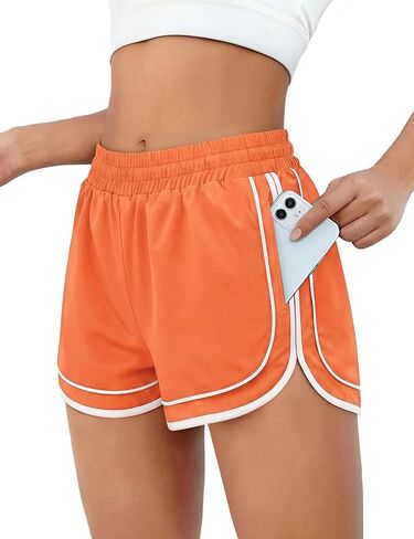Chunpin Women's Athletic Shorts Waterproof Running Shorts Quick Dry Sporty Shorts Gym Workout Shorts with Pockets in Saudi Arabia