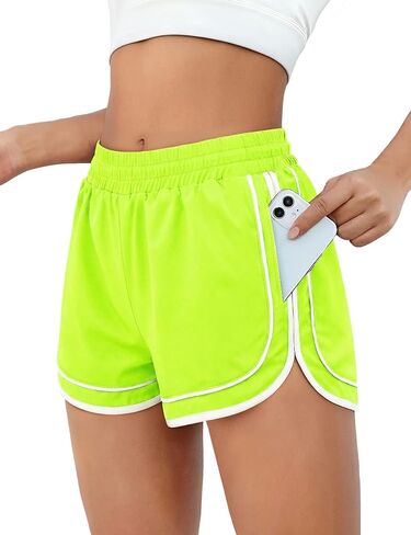 Chunpin Women's Athletic Shorts Waterproof Running Shorts Quick Dry Sporty Shorts Gym Workout Shorts with Pockets in Saudi Arabia