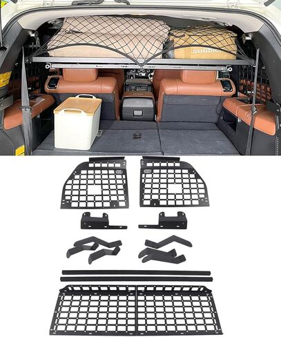 لتويوتا سيكويا 2008-2022 وحدات تخزين لوحة الرف الخلفي الجذع الأمتعة لوحة مولي حامل الحقائب الجذع المنظم سبائك الألومنيوم (الألواح الجانبية) in Kuwait