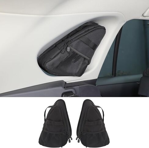 Rear Window Side Storage Bag Compatible with Toyot@ RAV4 2020-2025 Accessories, Travel Multi-Use Car Organizer, Car Trunk Organizer for Side Window Blocks Harmful Sun Glare and Heat in Saudi Arabia