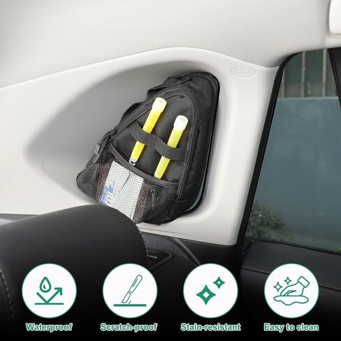 Rear Window Side Storage Bag Compatible with Toyot@ RAV4 2020-2025 Accessories, Travel Multi-Use Car Organizer, Car Trunk Organizer for Side Window Blocks Harmful Sun Glare and Heat in Saudi Arabia