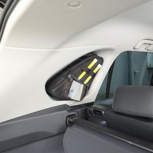 Rear Window Side Storage Bag Compatible with Toyot@ RAV4 2020-2025 Accessories, Travel Multi-Use Car Organizer, Car Trunk Organizer for Side Window Blocks Harmful Sun Glare and Heat in Saudi Arabia