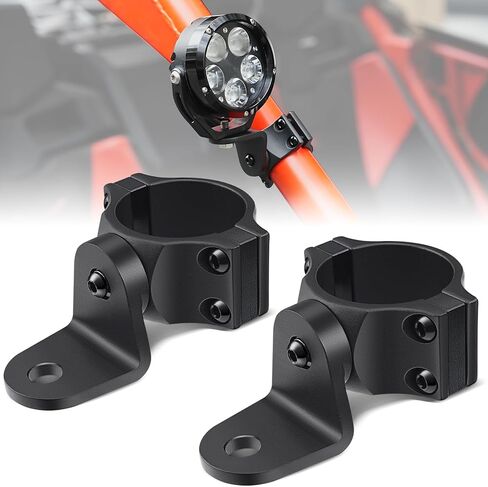 Amazicha Stainless Steel X3 Whip Light Mount, 360° Adjustable UTV Light Bar Mount Bracket Fits 1.75-2inch Roll Bar, UTV Flag Mount Fit for CAN AM X3 (Stainless Steel / Matte Black / 2PCS) in Saudi Arabia