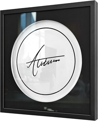 علبة عرض رأس الطبل مقاس 14 بوصة، إطار صندوق الظل المثبت على الحائط لرؤوس الطبل مقاس 14 بوصة، مجموعة تذكارات موقعة، خزانة خشبية صلبة بواجهة أكريليك، 18.5 × 18.5 بوصة، هدية موسيقي in Kuwait