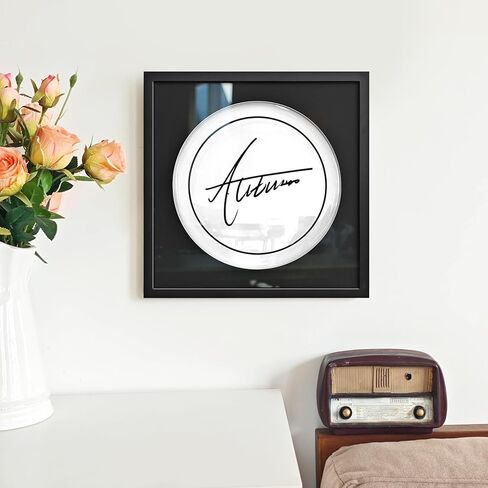 علبة عرض رأس الطبل مقاس 14 بوصة، إطار صندوق الظل المثبت على الحائط لرؤوس الطبل مقاس 14 بوصة، مجموعة تذكارات موقعة، خزانة خشبية صلبة بواجهة أكريليك، 18.5 × 18.5 بوصة، هدية موسيقي in Kuwait