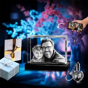 3D innovation 3D Crystal Photo, Personalized Memorial Gifts for Mom, Dad, Wife, Men, Pets, Custom Glass Picture in Crystals, Rectangle Laser Etched Crystal, Sympathy Gifts for Loss of Loved One in Saudi Arabia