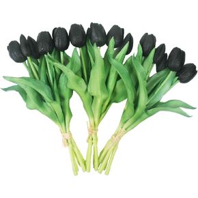 15pcs Artificial Tulips Flowers, Fake Tulips Real Touch, Faux Latex Bouquets, for Party Wedding Home Room Decoration (Pink) in Saudi Arabia