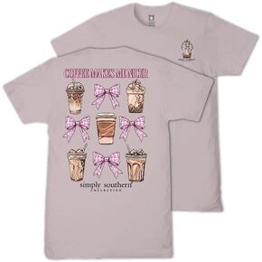 Simply Southern Coffee Makes Me Nicer - Bows - Adult T-Shirt in Saudi Arabia