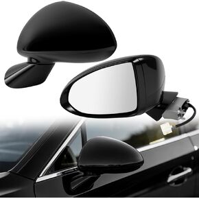 Left Driver Side Mirror Compatible With Hyundai Sonata 2015 2016 2017 2018 2019, W/Power Glass/Heated/Manual Folding, Replace HY1320203,87610-C2000 White, 5Pins in Kuwait