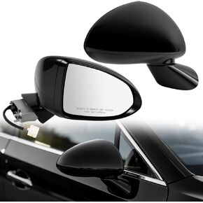 Left Driver Side Mirror Compatible With Hyundai Sonata 2017 2018 2019, W/Power Glass/Heated/Blind Spot/Turn Signal/Manual Folding, Replace HY1320240 White 8Pins in Kuwait