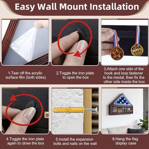 حالة عرض العلم لعلم الدفن 3x5 قدم مع أضواء LED، حالة عرض العلم العسكري، صندوق ظلال الميدالية العسكرية المخضرم للآباء الأجداد الرفيق في الأسلحة هدية in Kuwait