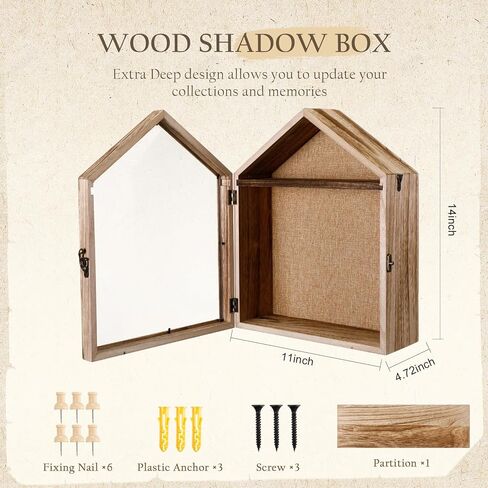 11 x 14 Inch Extra Deep Shadow Box Frame Depth 4.72in Large Shadow Box Display Cases with Linen Back and Removable Shelf House Shaped Picture Frame Wedding Bouquet Display for Picture Flower in Saudi Arabia