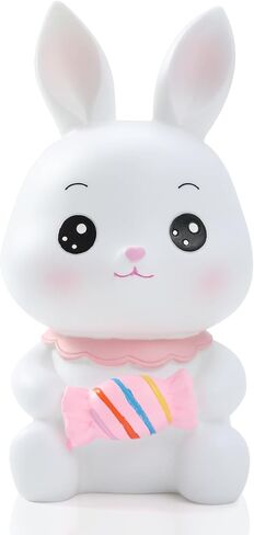 H&W Lovely Bunny Coin Money Bank, Shatterproof Easter Rabbit Piggy Bank, Creative Money Bank, Can Store 800 Coins, Best Bitrthday Gift (Pink) in Kuwait